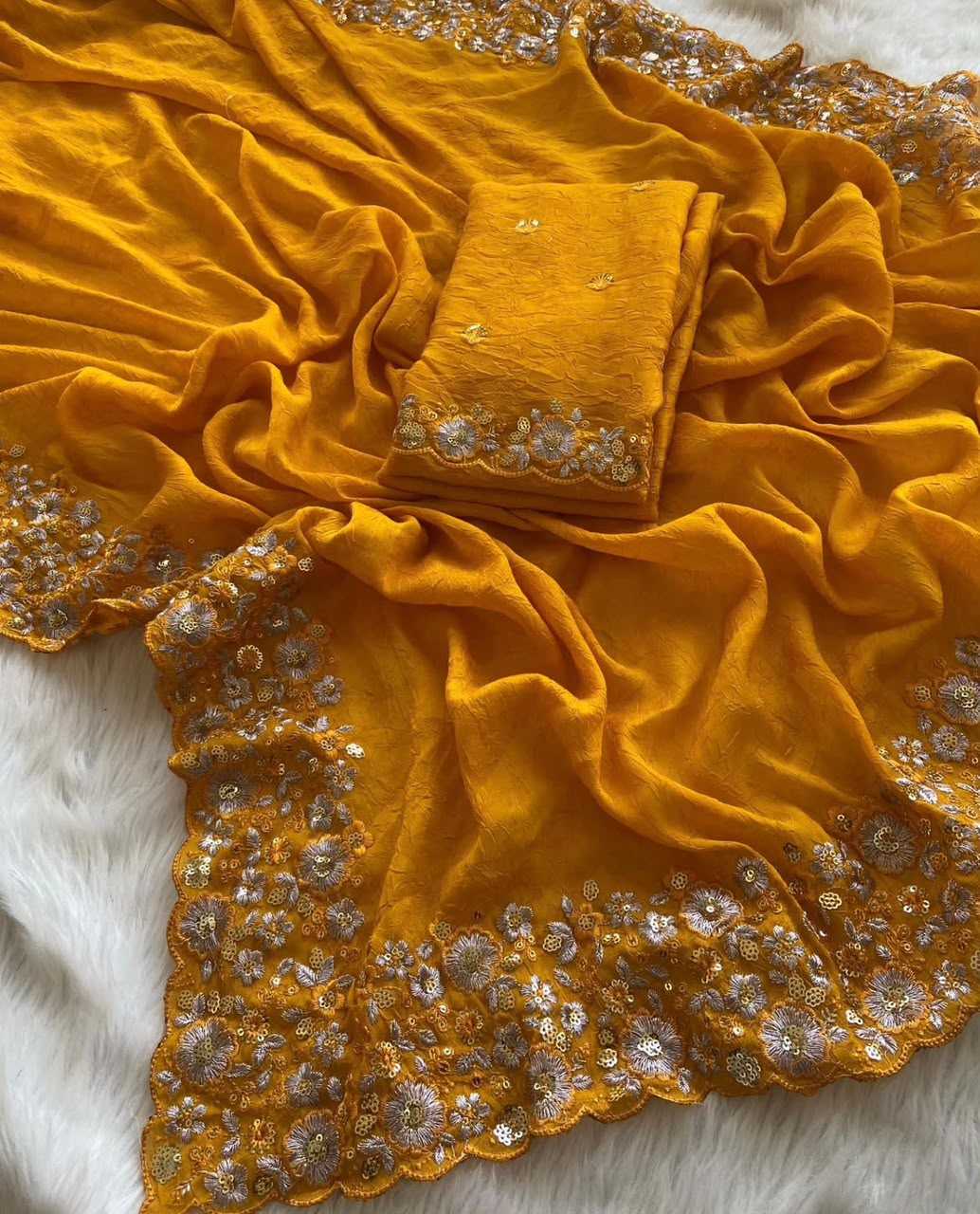 YNF Wholesale Crush Silk Designer Silk Sarees  | Surat Manufacturer