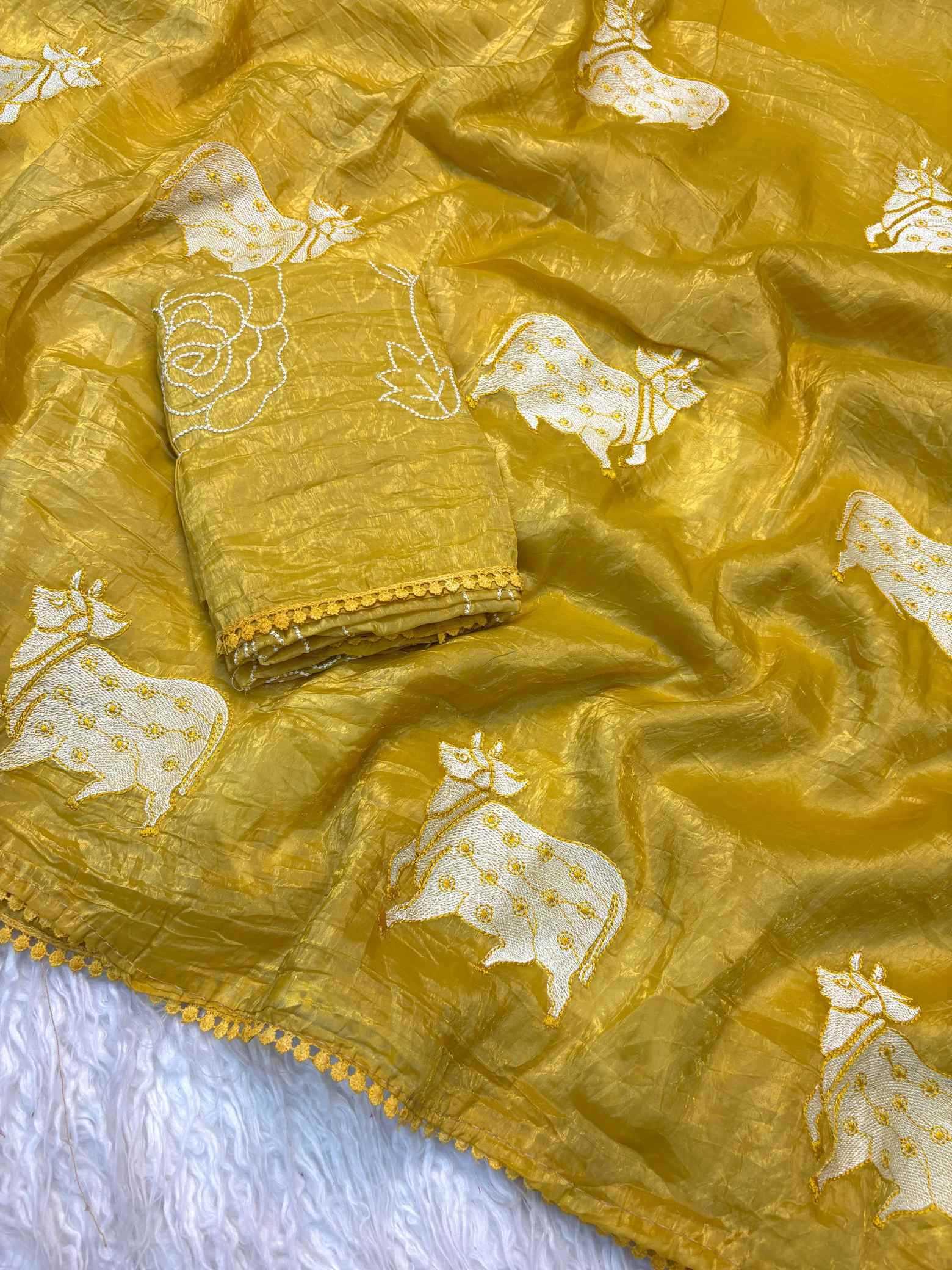 YNF Wholesale Soft Gold Crush Designer Sarees  | Surat Manufacturer