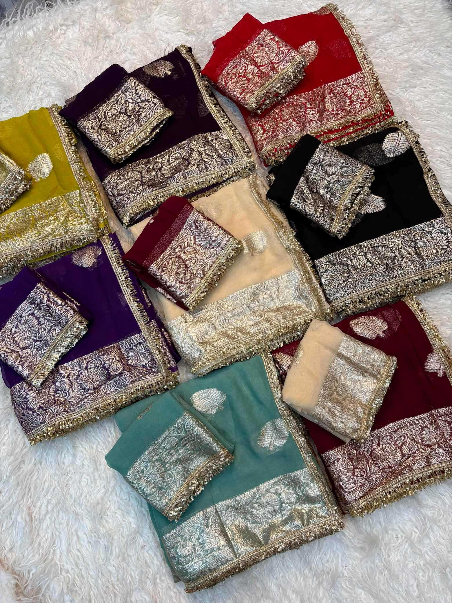 YNF Wholesale Pure Viscos Georgette Sarees  | Surat Manufacturer