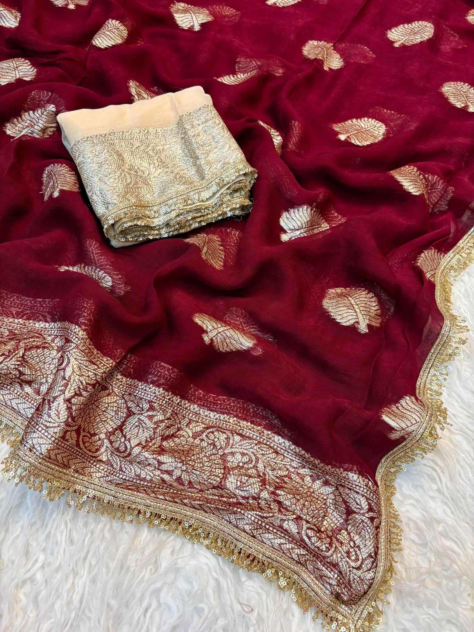 YNF Wholesale Pure Viscos Georgette Sarees  | Surat Manufacturer
