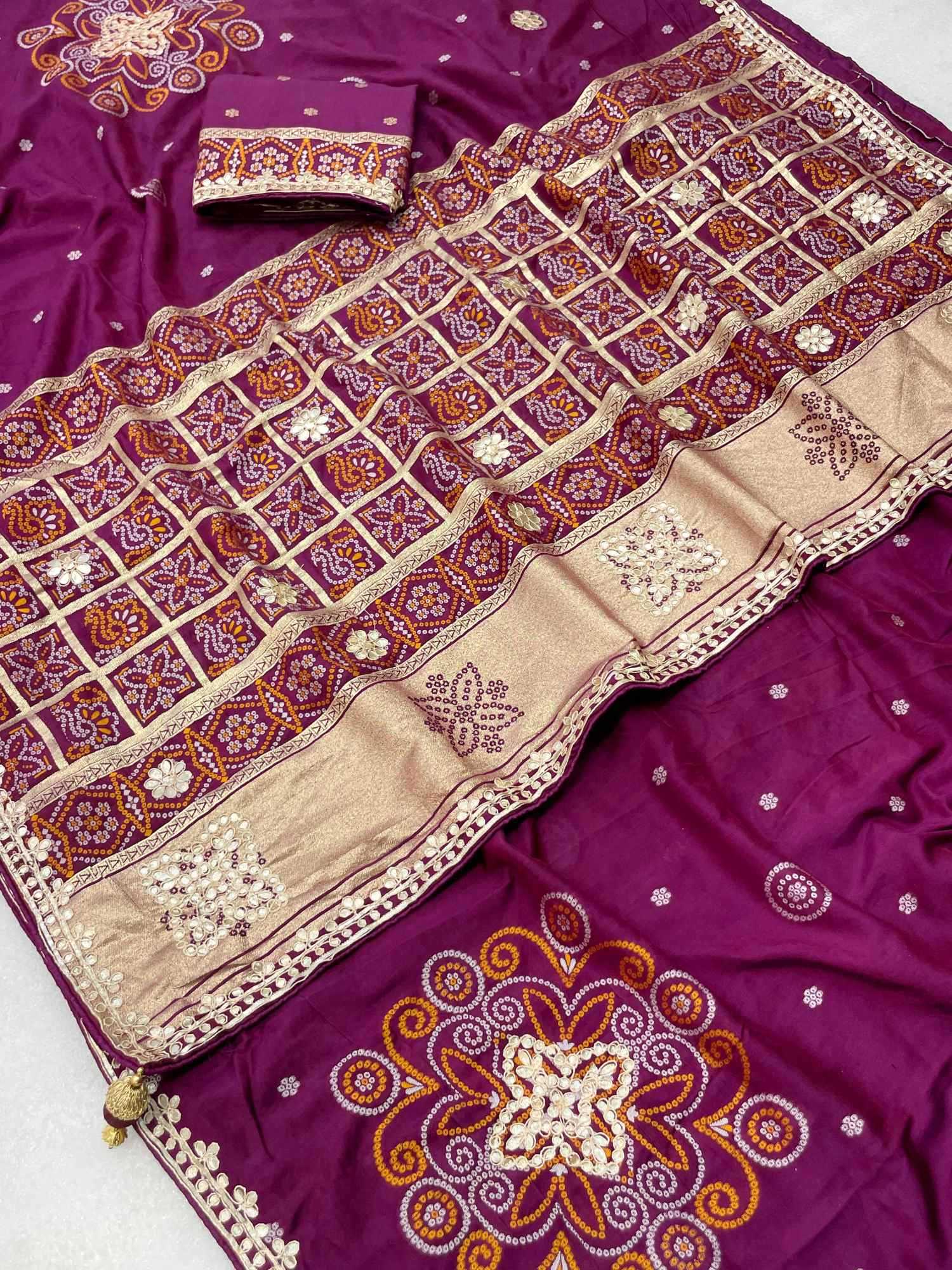 YNF Wholesale Gajji Silk Printed Silk Saree  | Surat Manufacturer