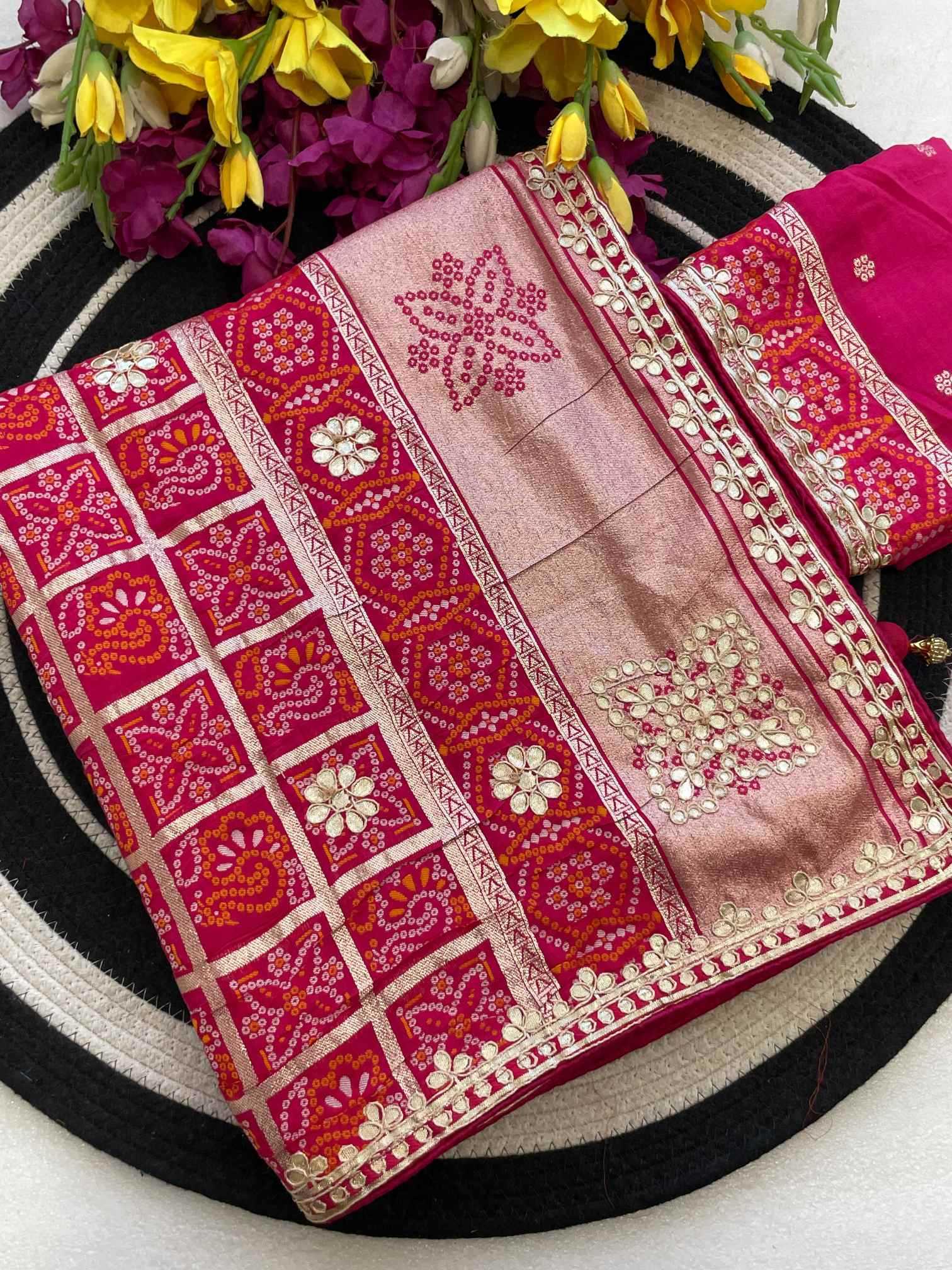 YNF Wholesale Gajji Silk Printed Silk Saree  | Surat Manufacturer