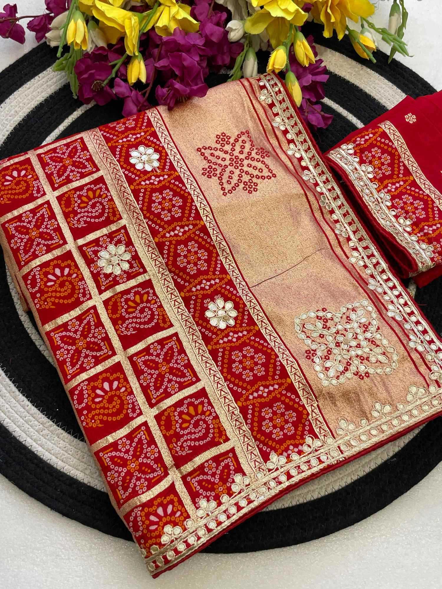 YNF Wholesale Gajji Silk Printed Silk Saree  | Surat Manufacturer