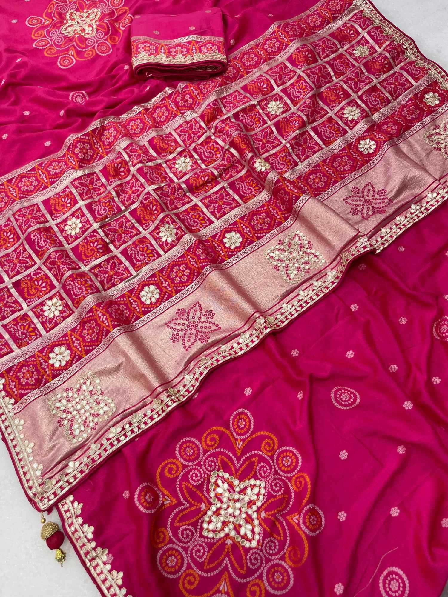 YNF Wholesale Gajji Silk Printed Silk Saree  | Surat Manufacturer