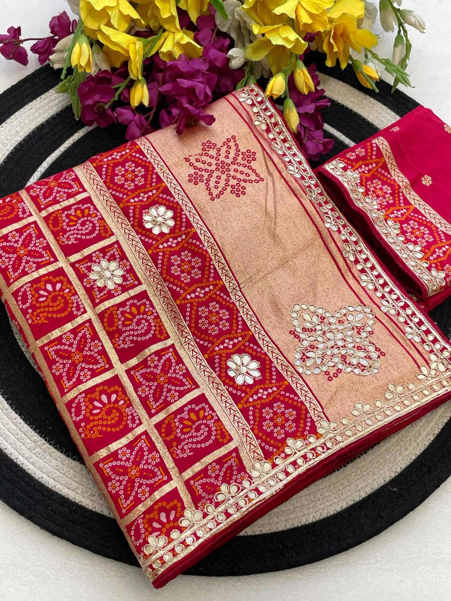 YNF Wholesale Gajji Silk Printed Silk Saree  | Surat Manufacturer