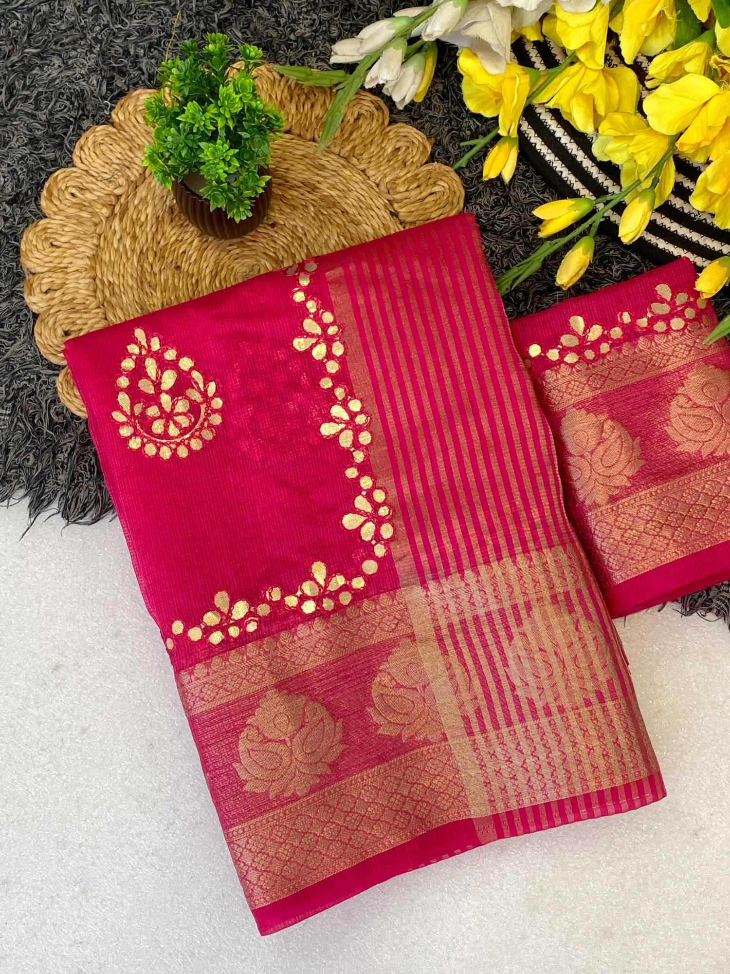 YNF Wholesale Cotton Zari Border Sarees  | Surat Manufacturer