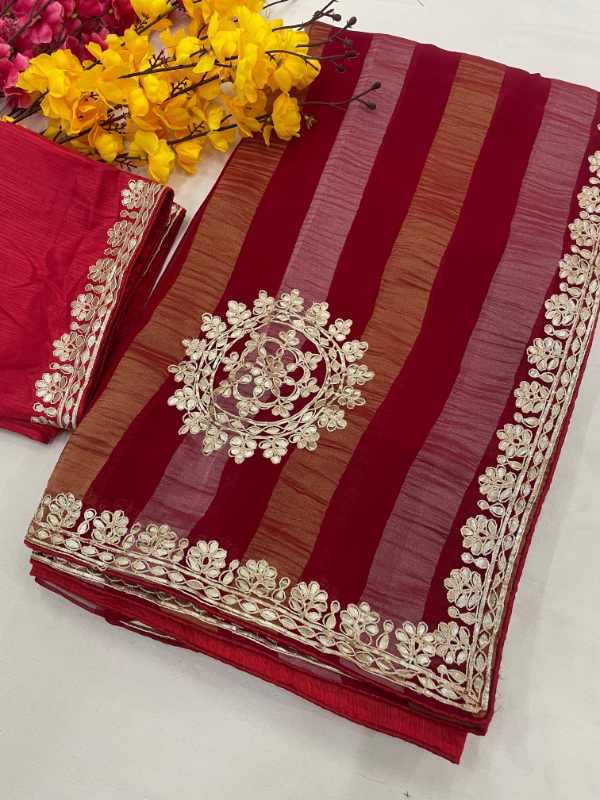 YNF Wholesale Georgette Gota Patti Sarees  | Surat Manufacturer