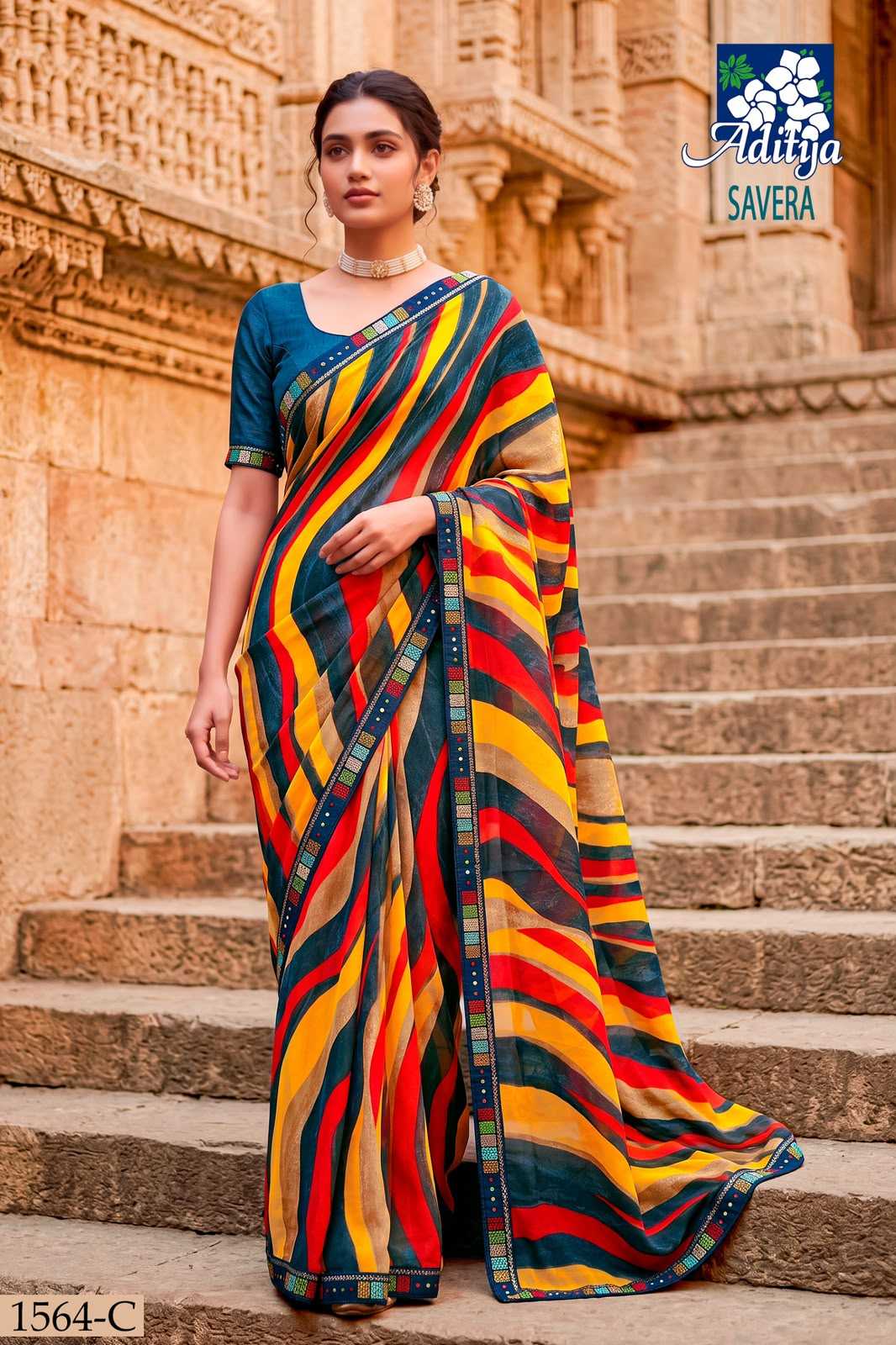 YNF Wholesale Georgette Printed Sarees  | Surat Manufacturer