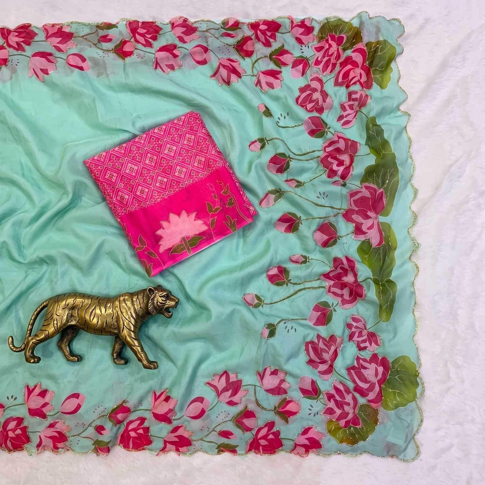 YNF Wholesale Tabby Silk Printed Sarees  | Surat Manufacturer