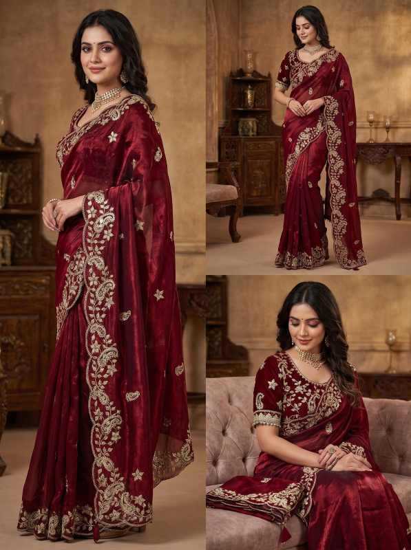 YNF Wholesale Satin Silk Sequence Sarees  | Surat Manufacturer