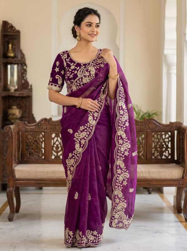 YNF Wholesale Satin Silk Sequence Sarees  | Surat Manufacturer