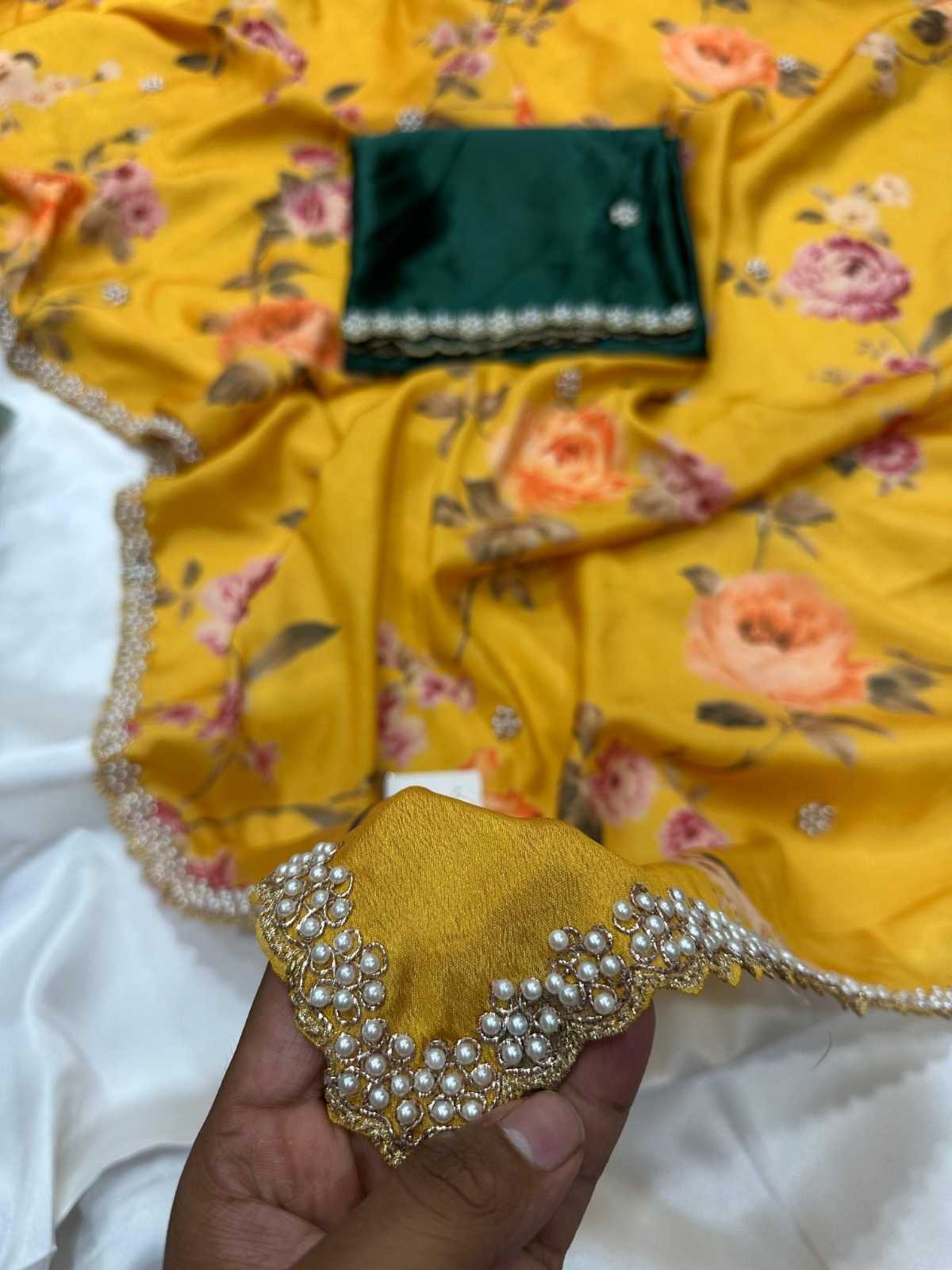 YNF Wholesale Chinon Printed Sarees  | Surat Manufacturer
