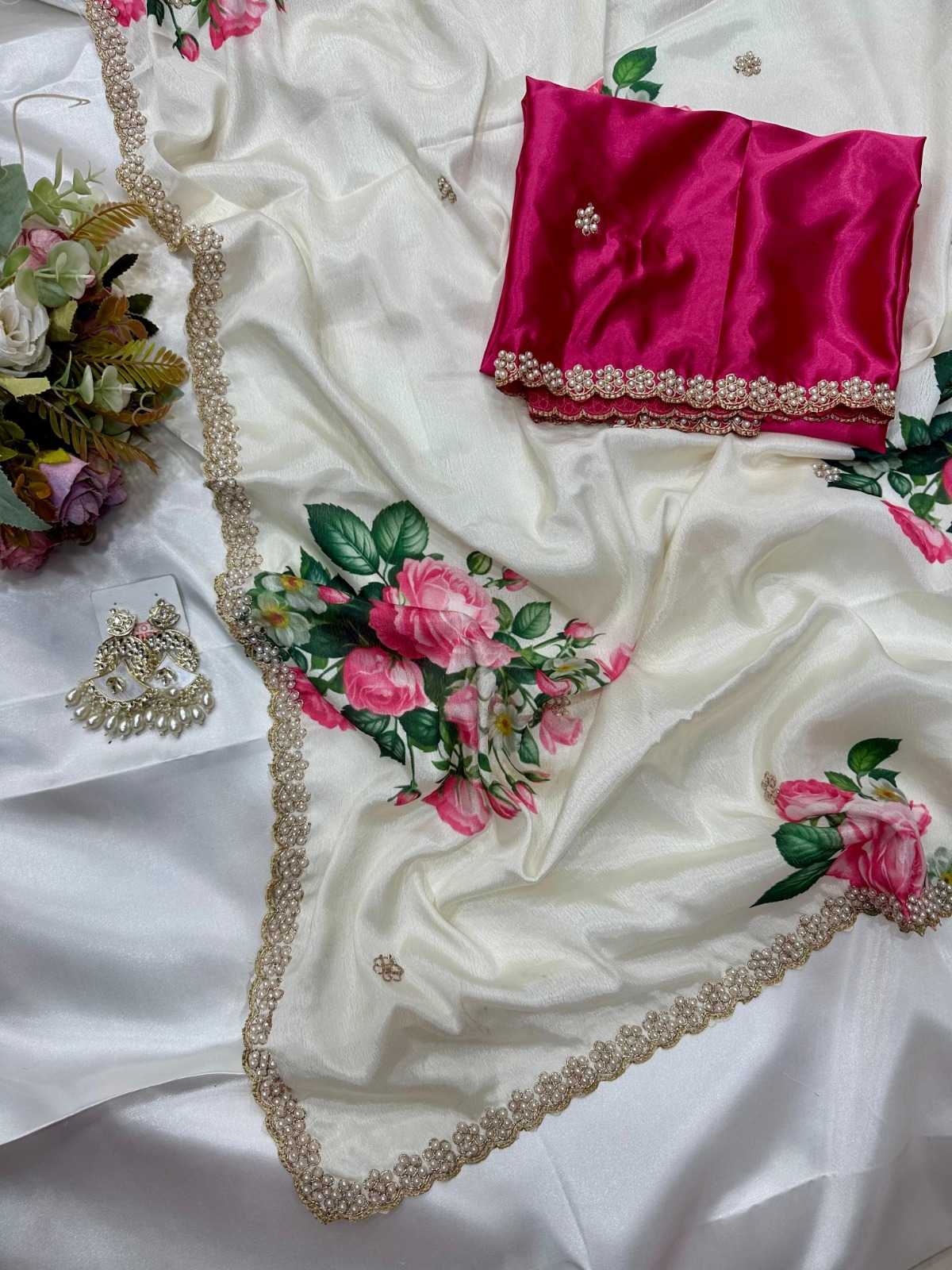YNF Wholesale Chinon Printed Sarees  | Surat Manufacturer