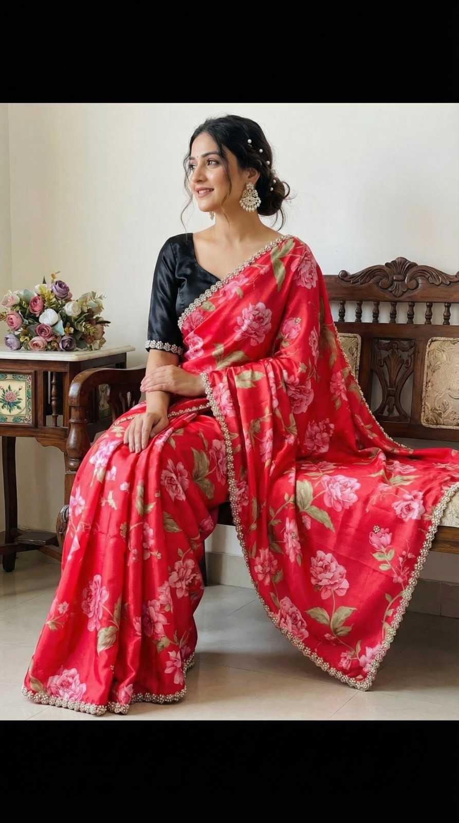YNF Wholesale Chinon Printed Sarees  | Surat Manufacturer