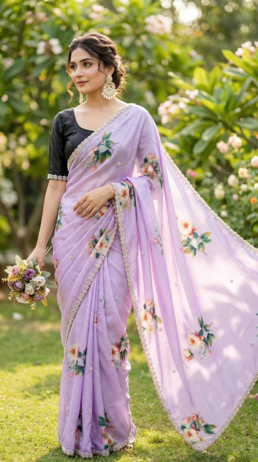YNF Wholesale Chinon Printed Sarees  | Surat Manufacturer