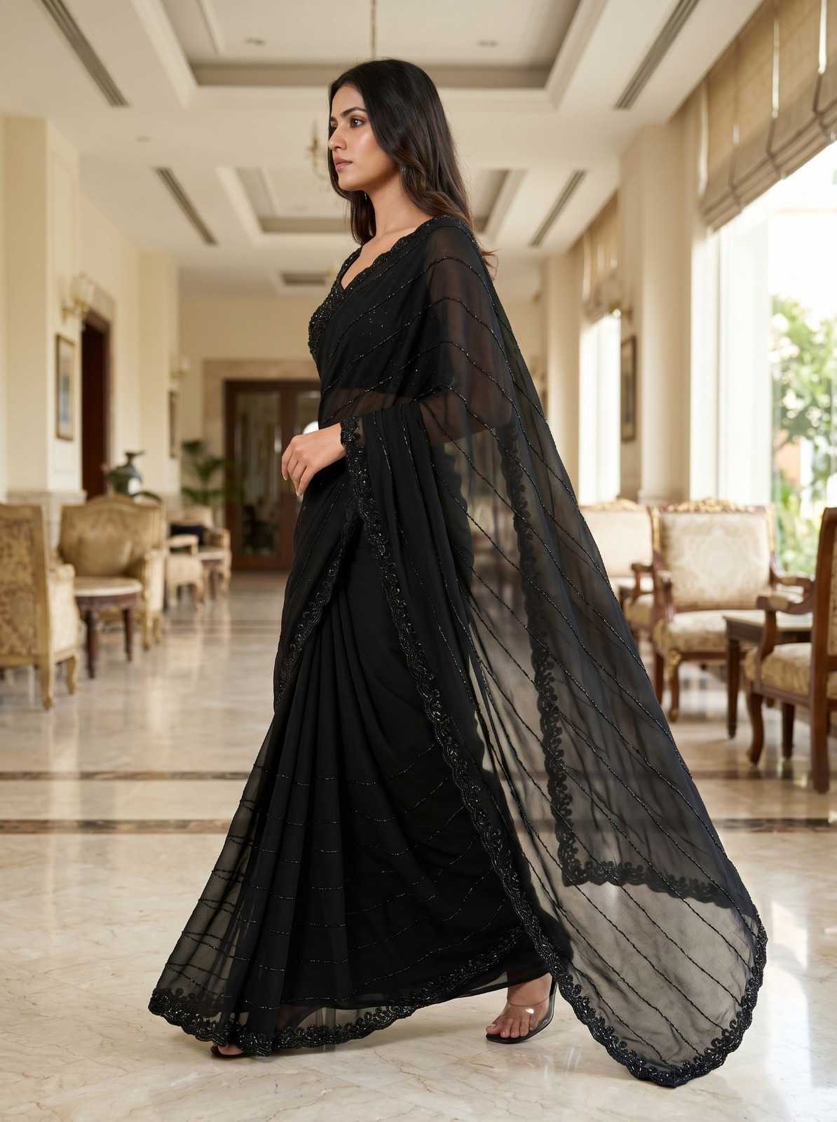 YNF Wholesale Faux Georgette Fancy Sarees  | Surat Manufacturer