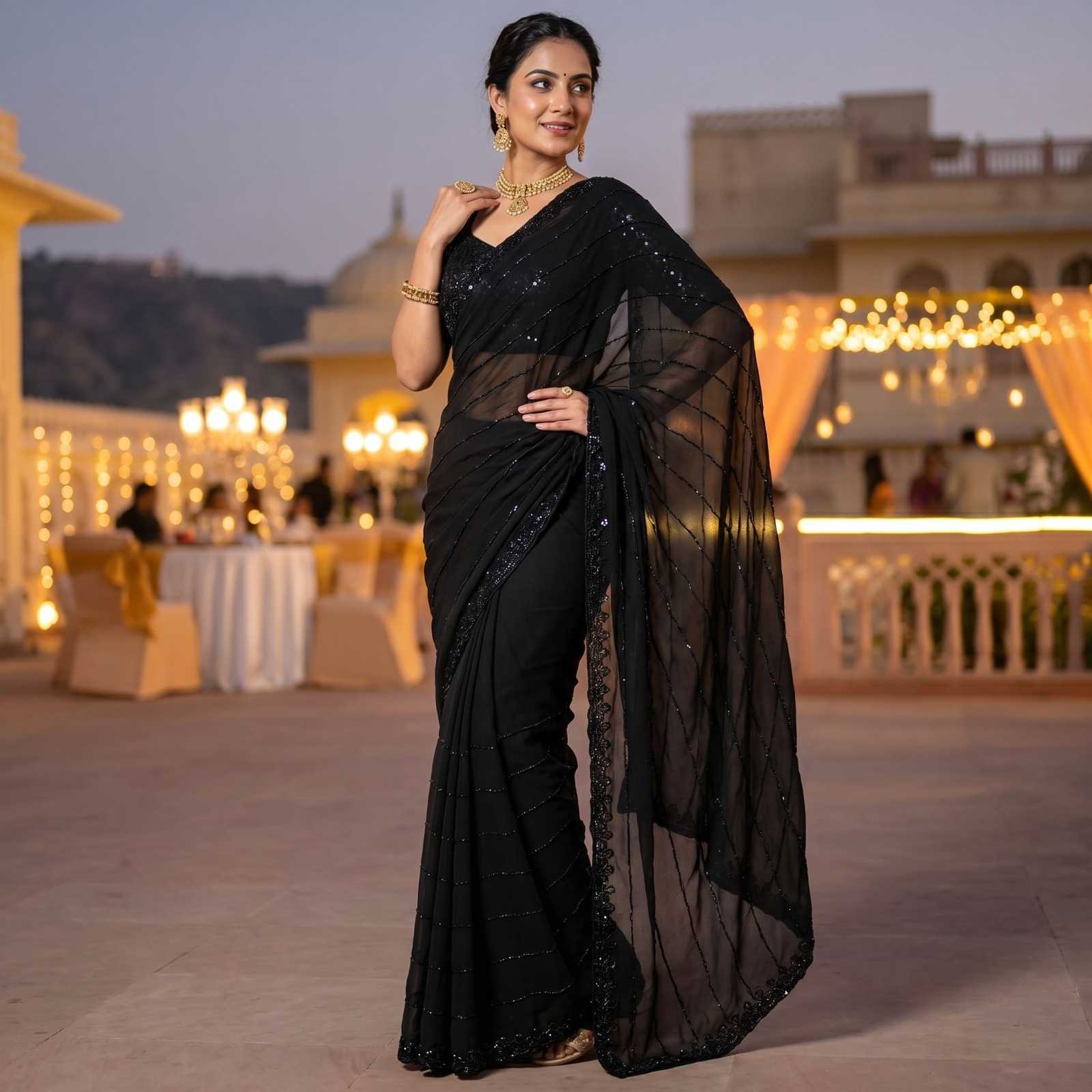 YNF Wholesale Faux Georgette Fancy Sarees  | Surat Manufacturer