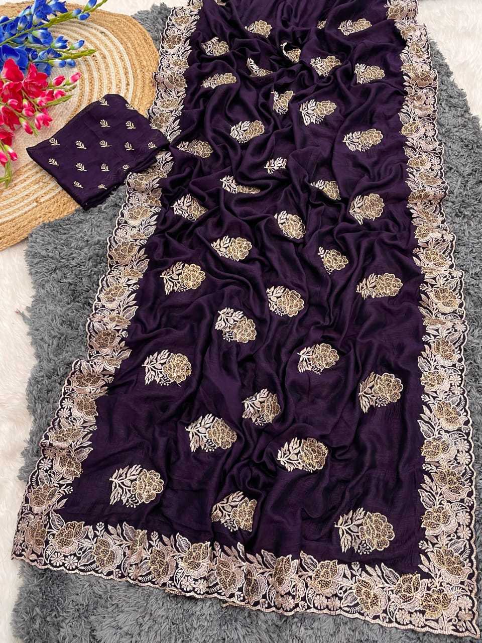 YNF Wholesale Soft Vichitra Stone Work Saree KESH651 Rani Vichitra | Surat Manufacturer