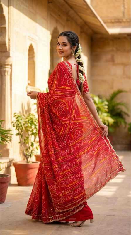 YNF Wholesale Faux Georgette Printed Sarees  | Surat Manufacturer
