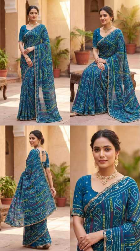 YNF Wholesale Faux Georgette Printed Sarees  | Surat Manufacturer