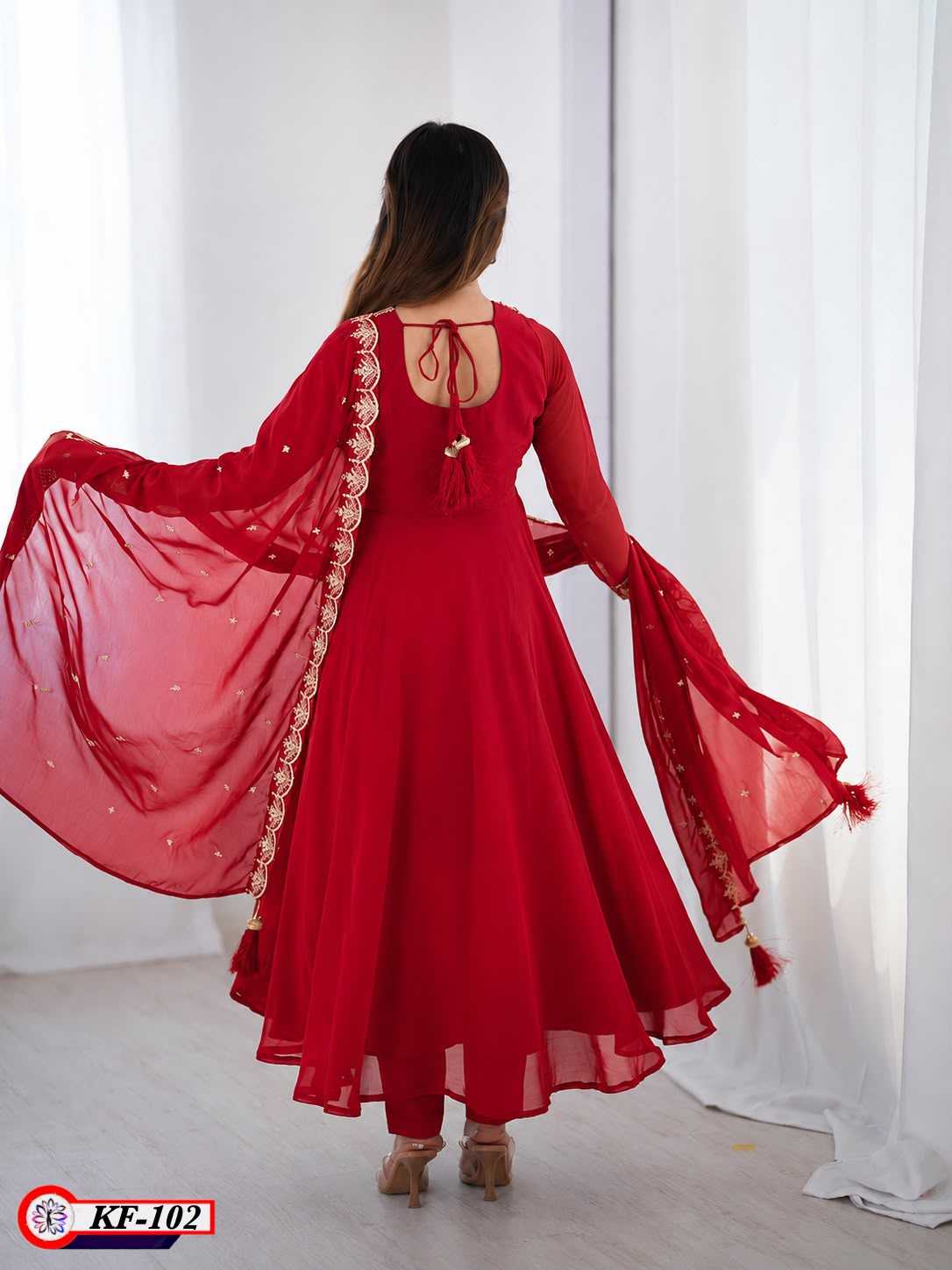 YNF Wholesale Georgette Embroidery Gowns  | Surat Manufacturer