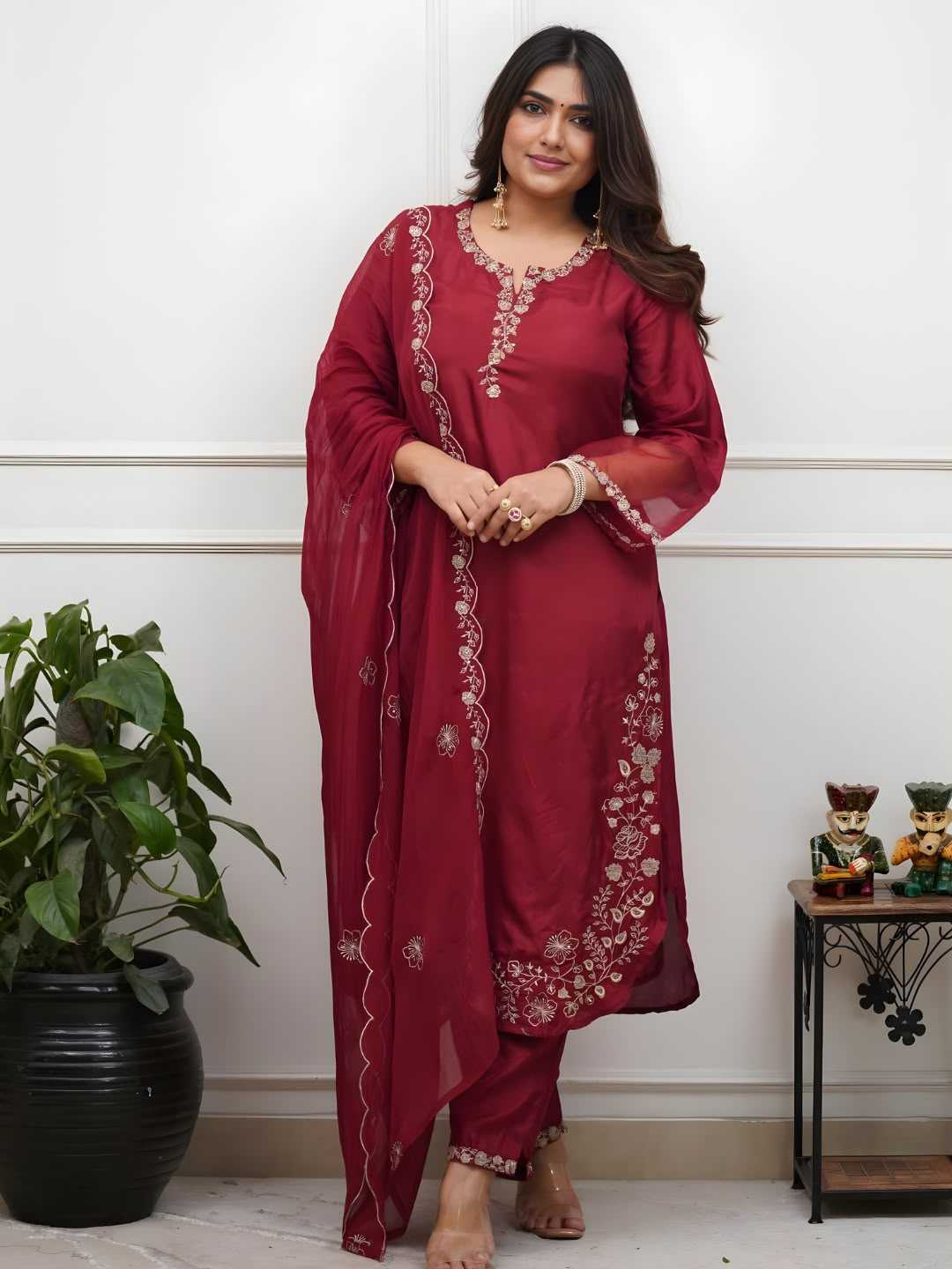 YNF Wholesale Heavy Roman Silk Embroidery Suits  | Surat Manufacturer