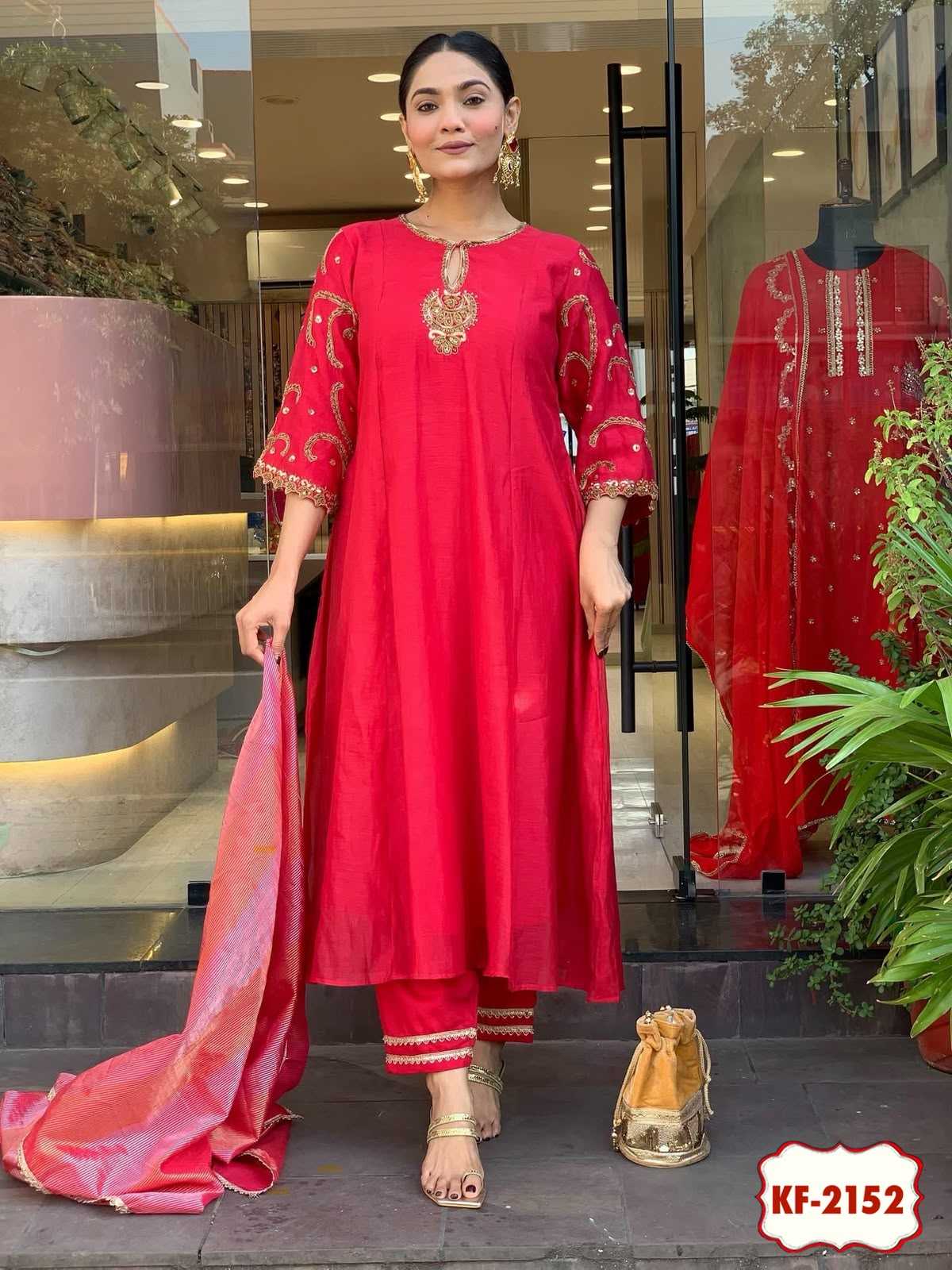 YNF Wholesale Viscose Chanderi Embroidery Suits  | Surat Manufacturer