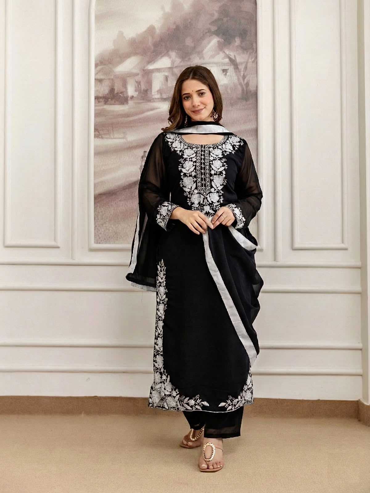 YNF Wholesale Georgette Embroidery Suits  | Surat Manufacturer