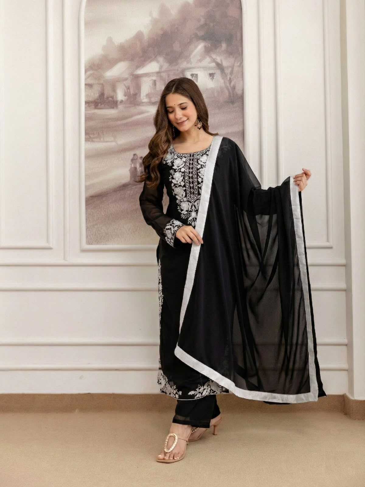 YNF Wholesale Georgette Embroidery Suits  | Surat Manufacturer