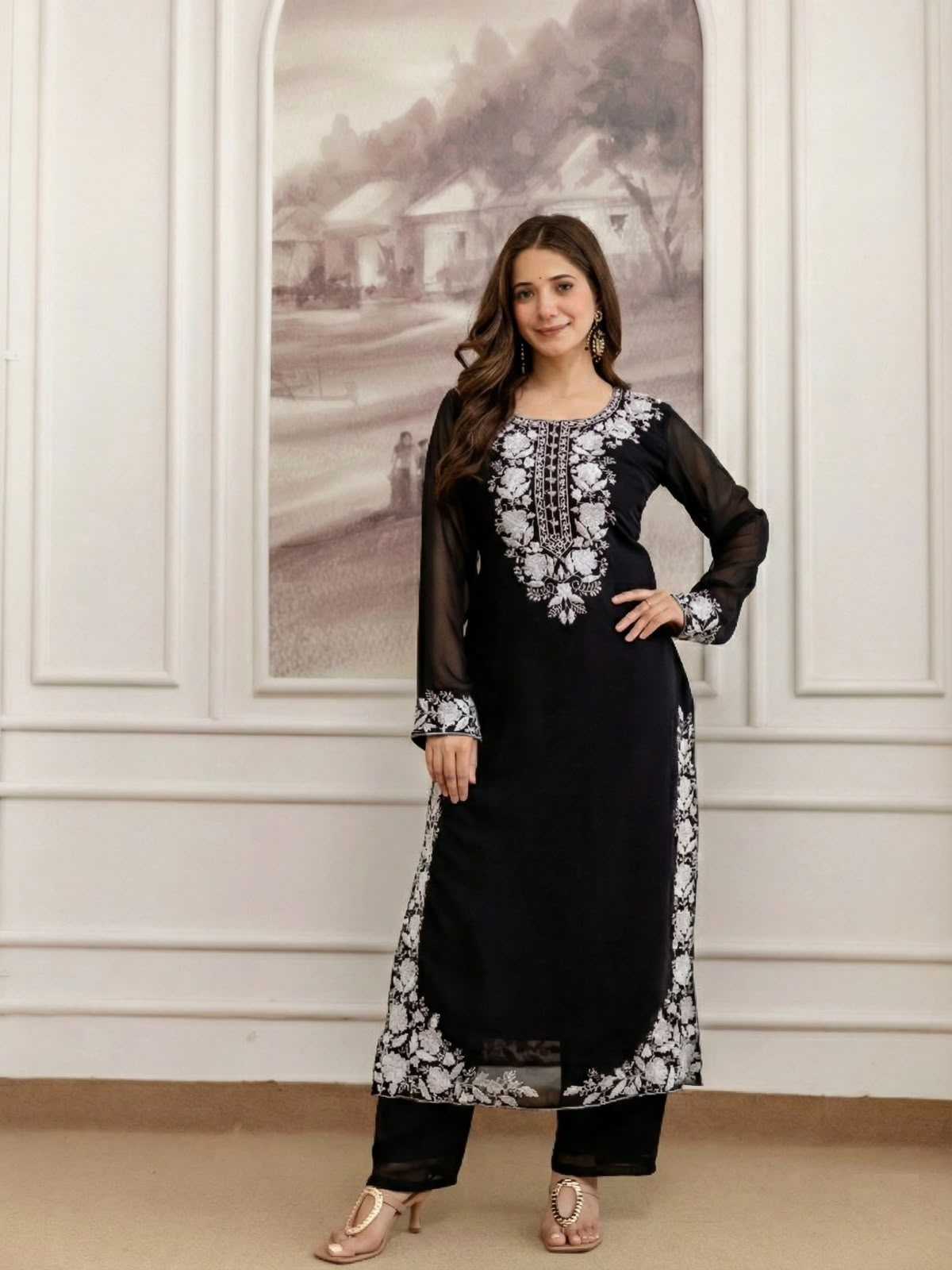 YNF Wholesale Georgette Embroidery Suits  | Surat Manufacturer