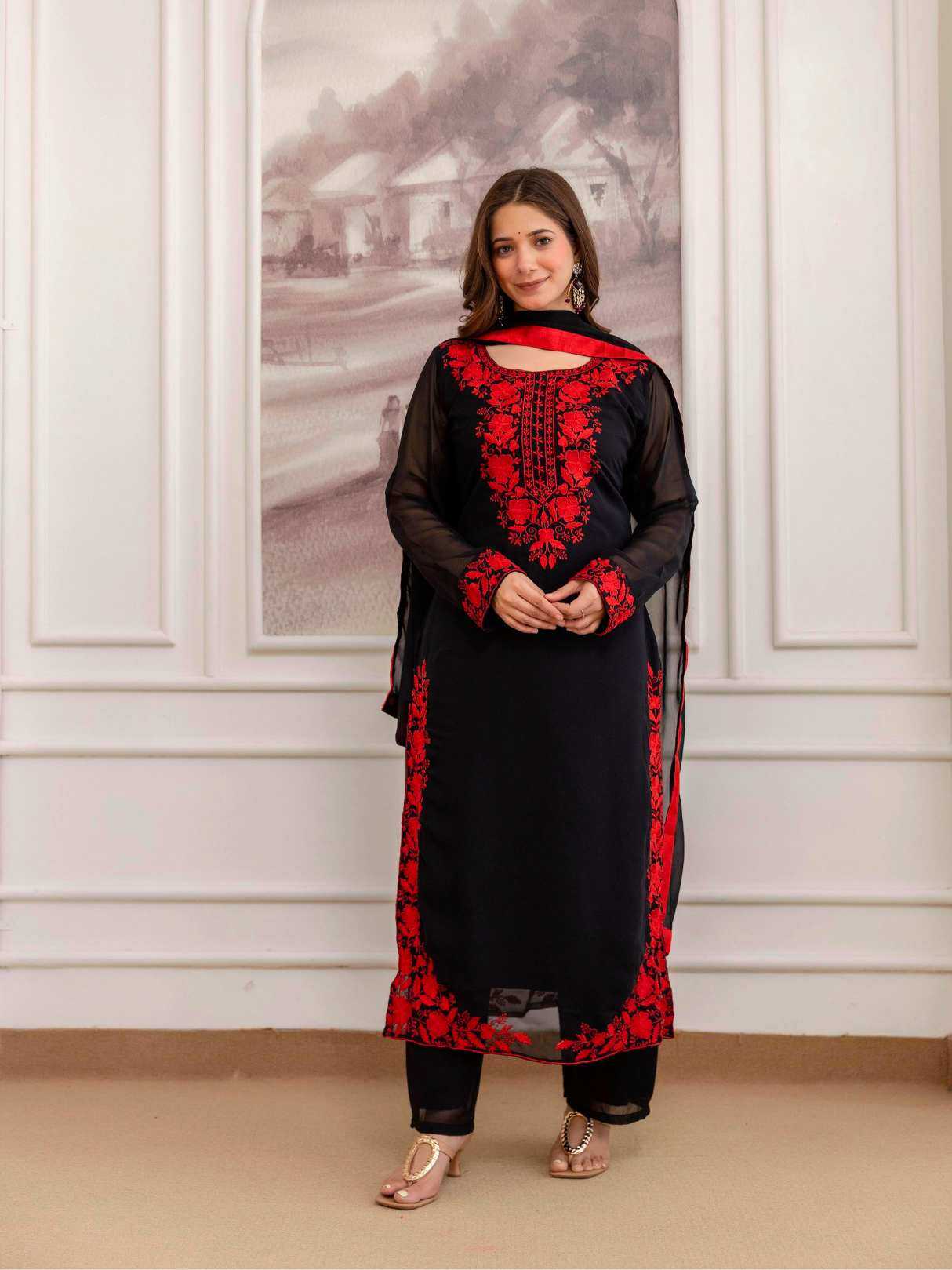 YNF Wholesale Georgette Embroidery Suits  | Surat Manufacturer