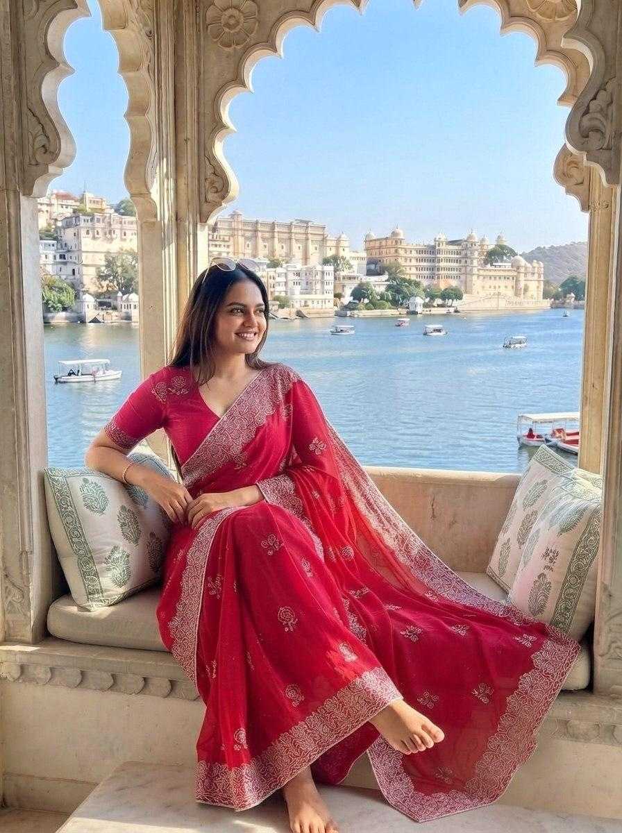YNF Wholesale Chiffon Designer Silk Sarees  | Surat Manufacturer