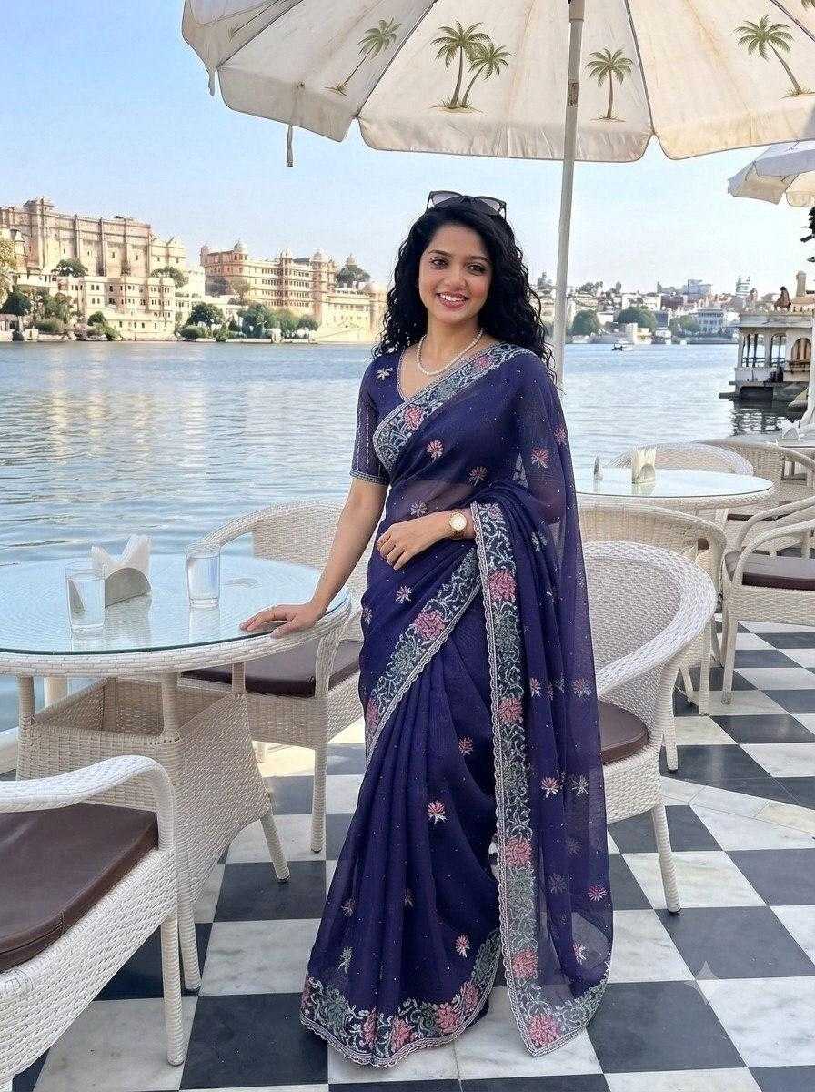 YNF Wholesale Chiffon Party Wear Silk Sarees  | Surat Manufacturer