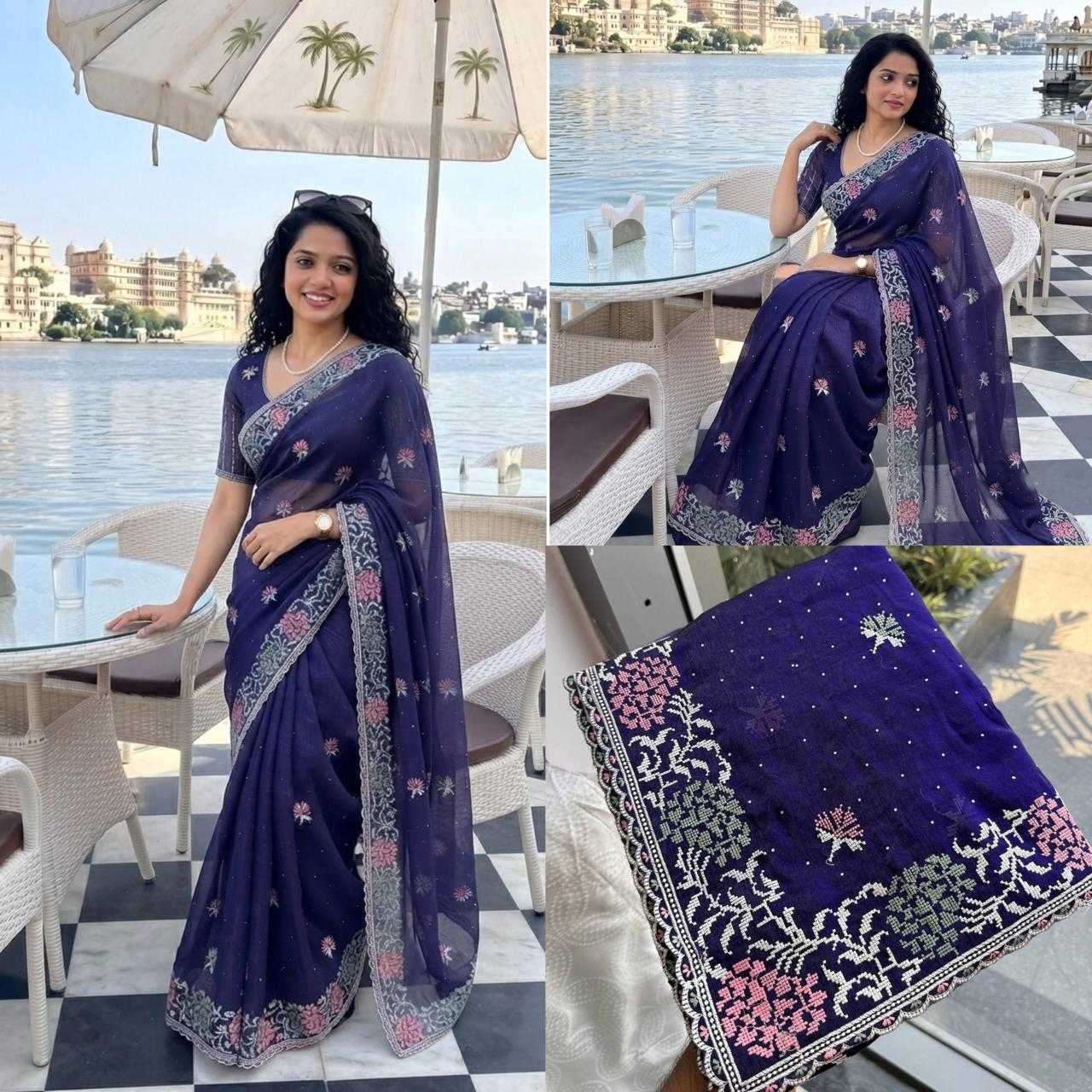 YNF Wholesale Chiffon Party Wear Silk Sarees  | Surat Manufacturer