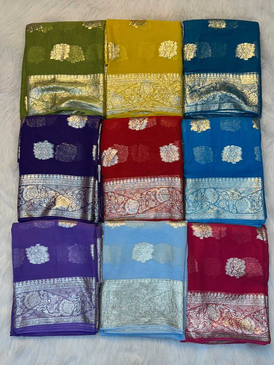 YNF Wholesale Viscose Georgette Sarees  | Surat Manufacturer