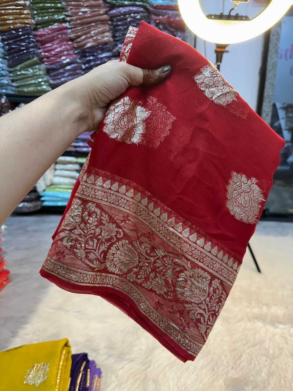 YNF Wholesale Viscose Georgette Sarees  | Surat Manufacturer