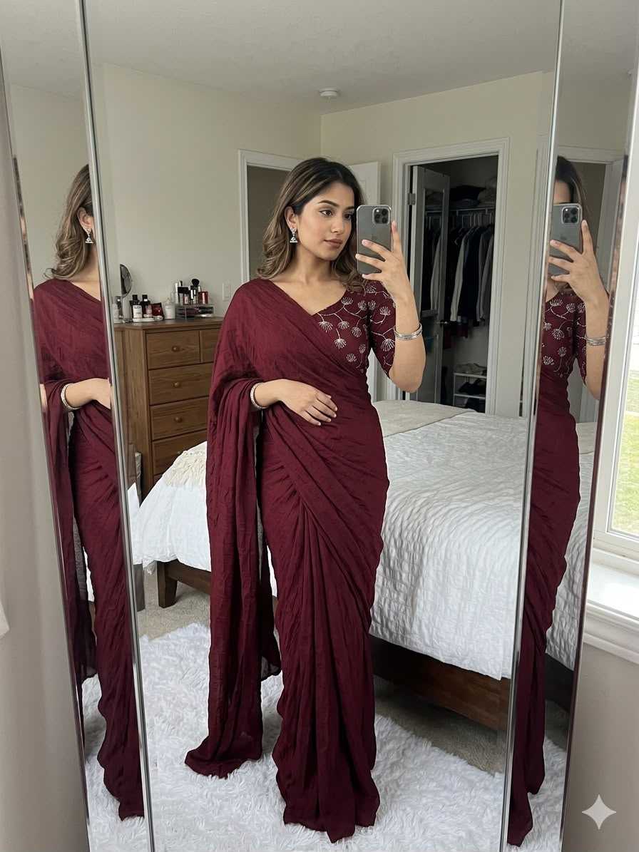 YNF Wholesale Crush Silk Party Wear Sarees  | Surat Manufacturer