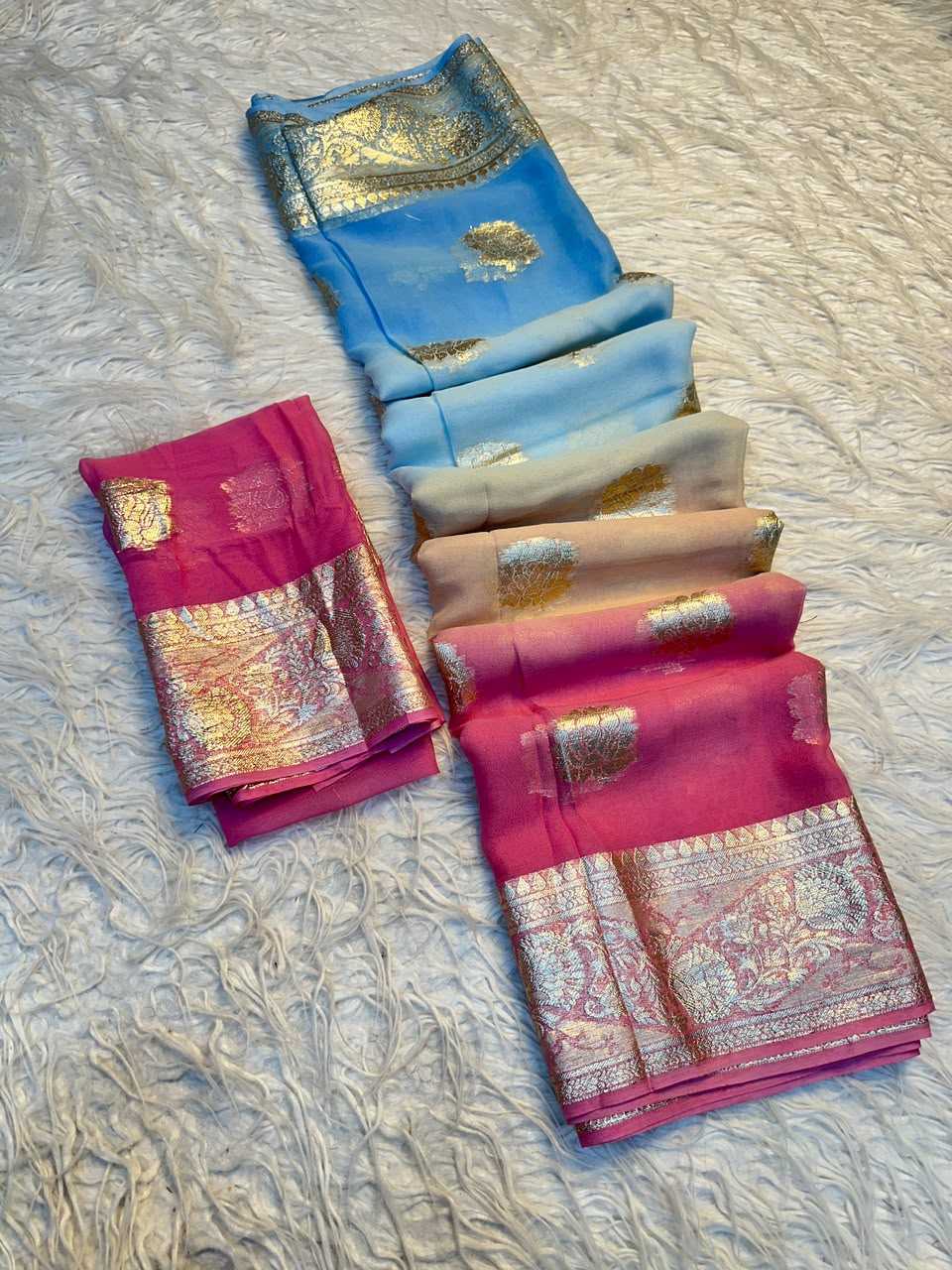 YNF Wholesale Premium Georgette Party Wear Sarees  | Surat Manufacturer