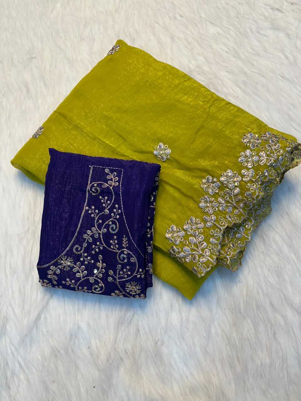 YNF Wholesale Crush Silk Embroidered Sarees  | Surat Manufacturer