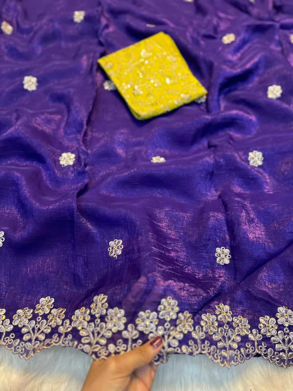 YNF Wholesale Crush Silk Embroidered Sarees  | Surat Manufacturer