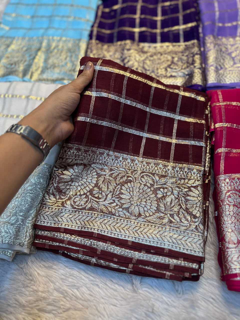 YNF Wholesale Premium Georgette Designer Sarees KESH671 Roshni | Surat Manufacturer