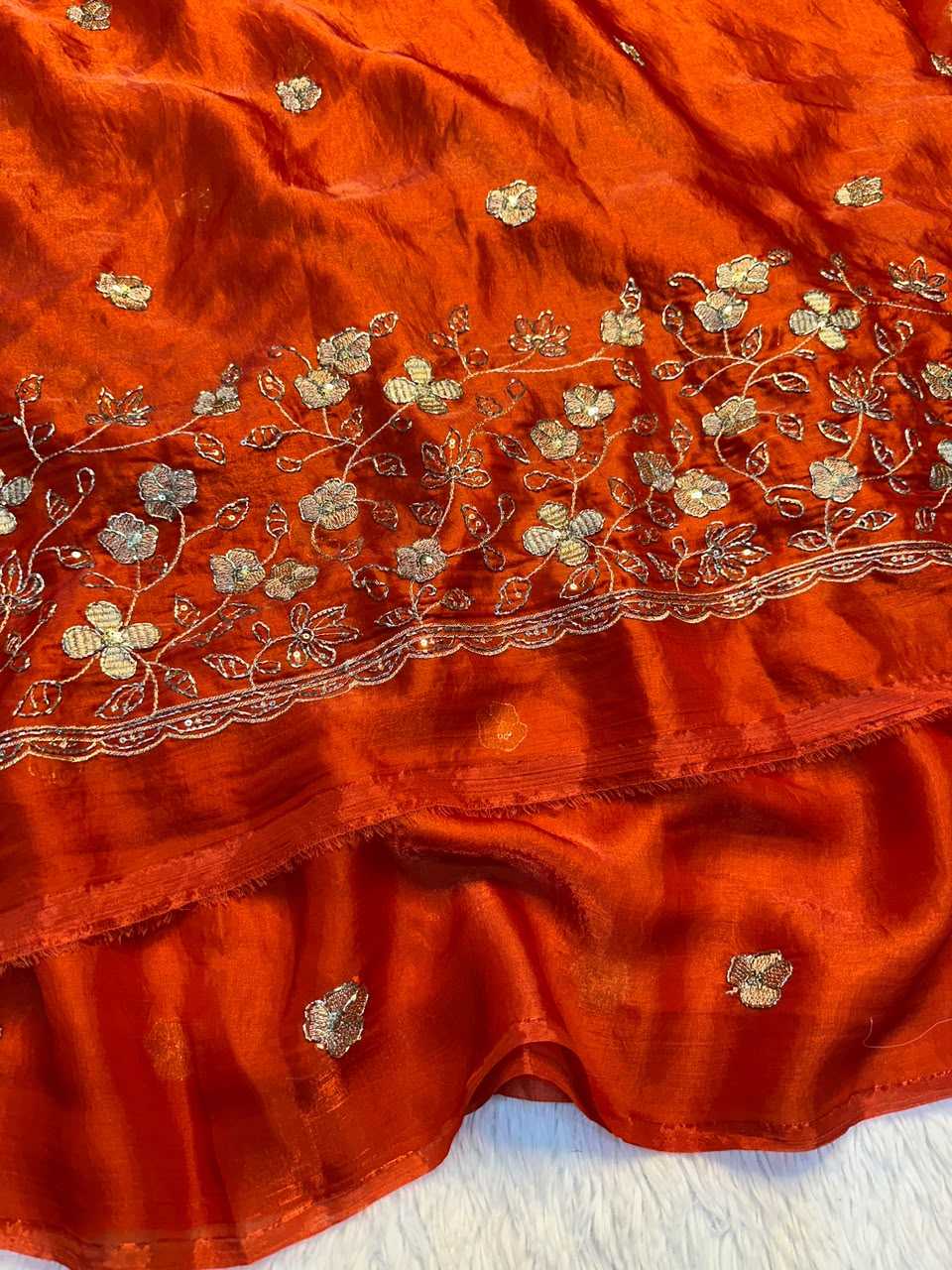 YNF Wholesale Satin Embroidered Sarees  | Surat Manufacturer