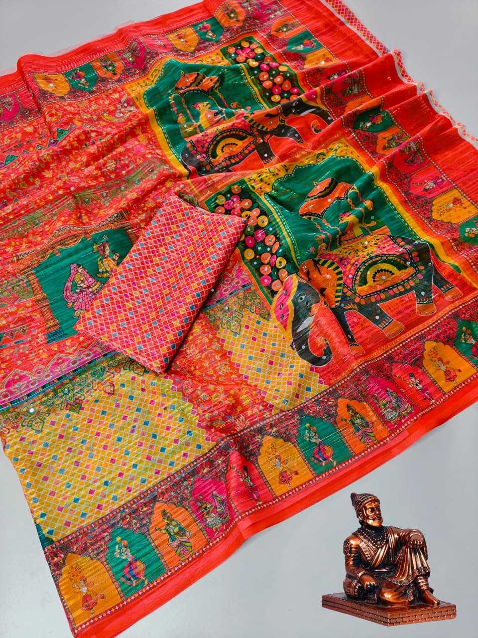 YNF Wholesale Fancy Ajrakh Sarees  | Surat Manufacturer