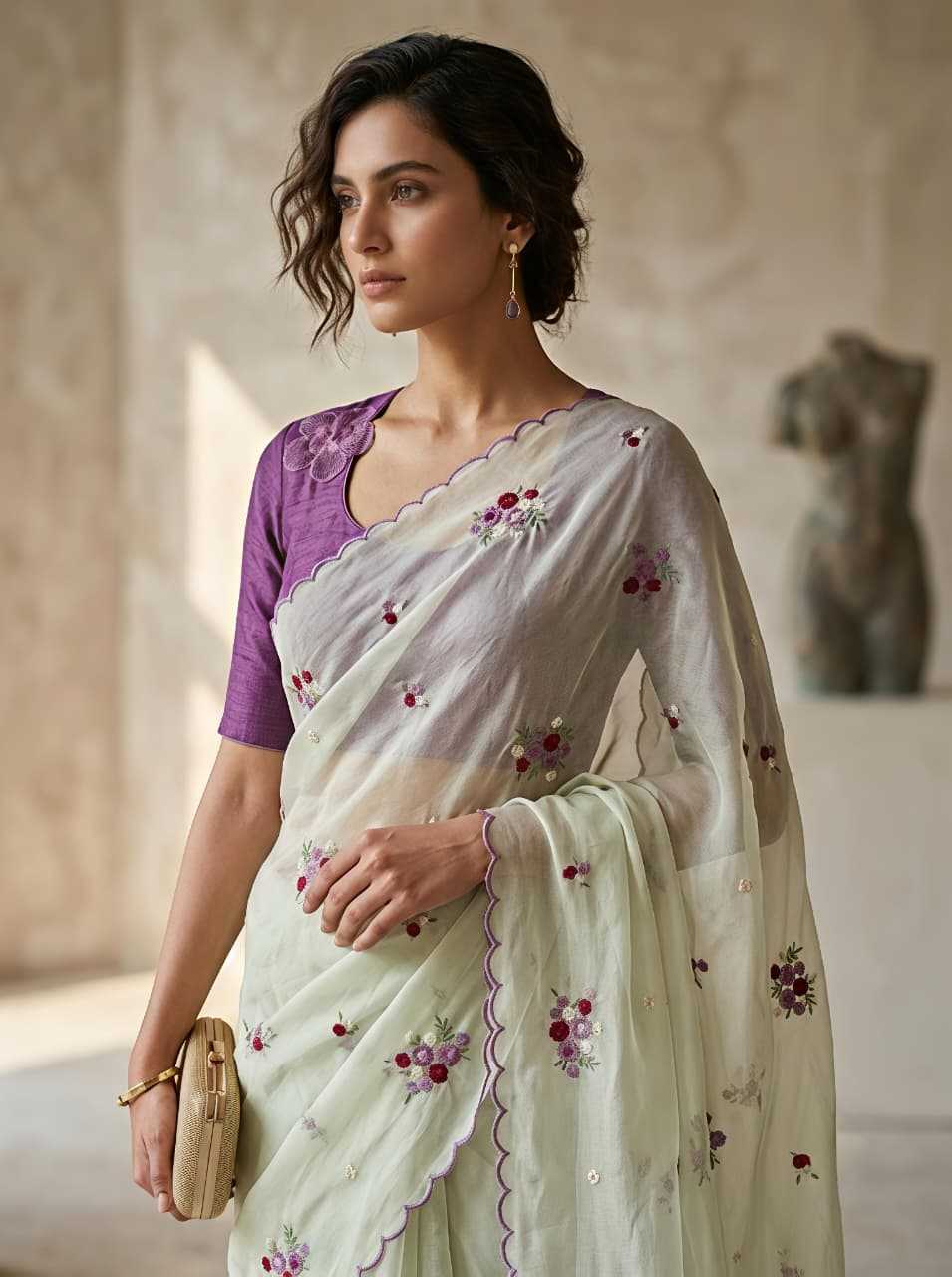 YNF Wholesale Premium Georgette Ready To Wear Sarees KESH673 STAR EMBROIDERY | Surat Manufacturer