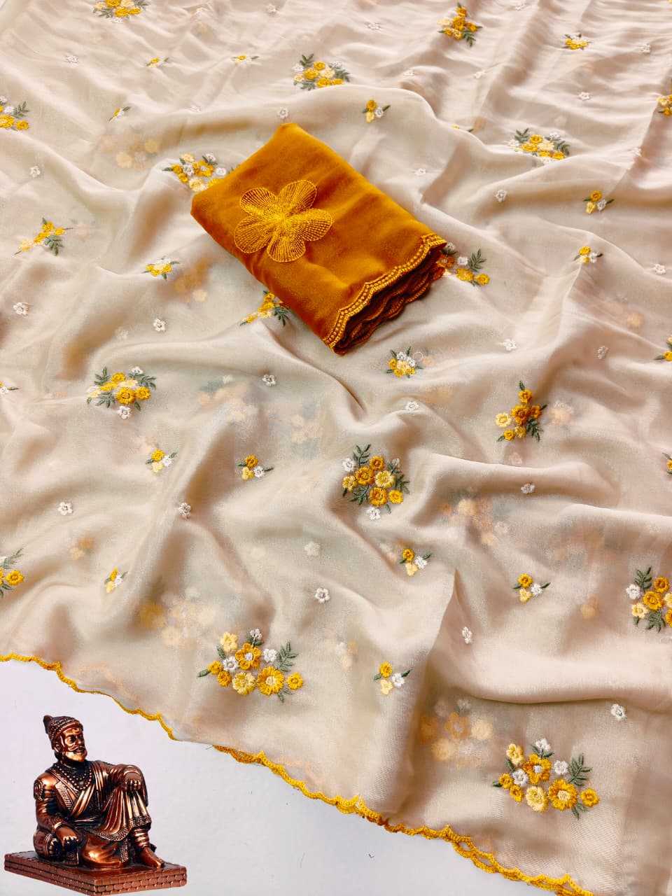YNF Wholesale Premium Georgette Ready To Wear Sarees KESH673 STAR EMBROIDERY | Surat Manufacturer