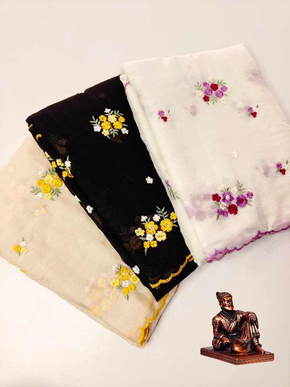YNF Wholesale Premium Georgette Ready To Wear Sarees KESH673 STAR EMBROIDERY | Surat Manufacturer