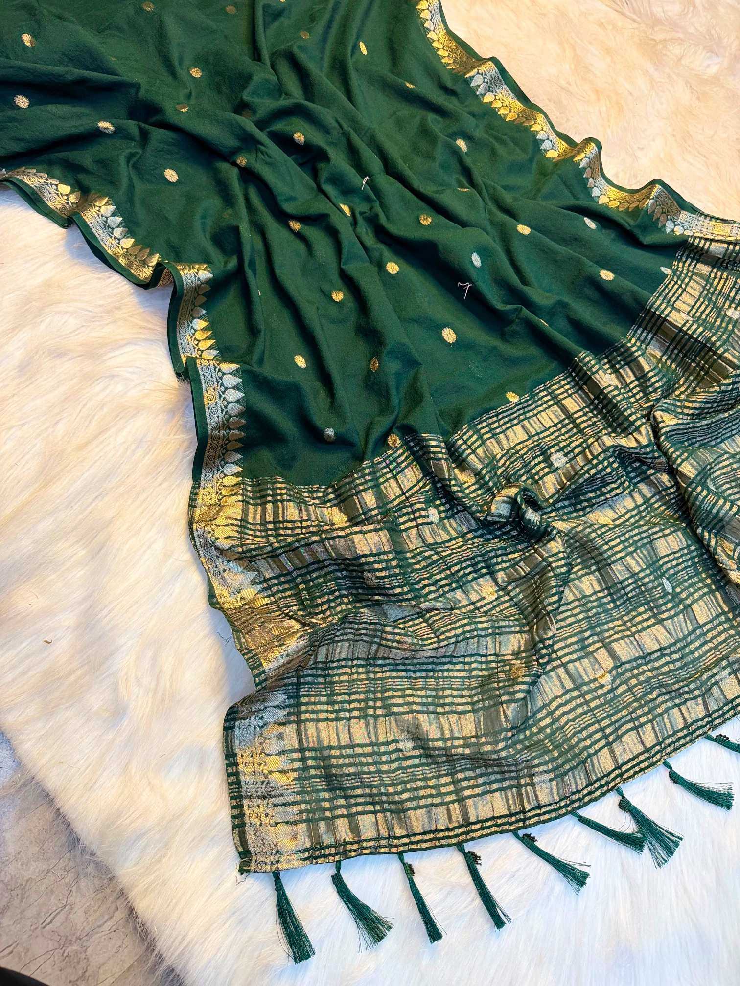 YNF Wholesale Crepe Silk Crepe Silk Saree KESH676 Temple Butta | Surat Manufacturer