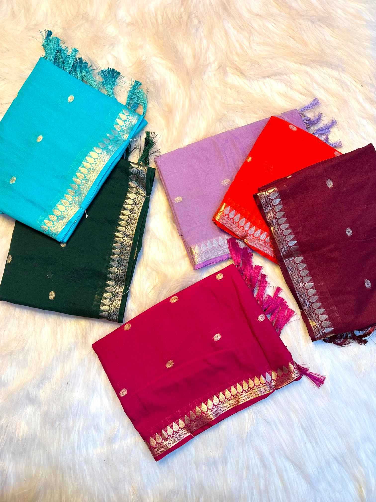 YNF Wholesale Viscose Viscose Saree KESH676 Temple Butta | Surat Manufacturer