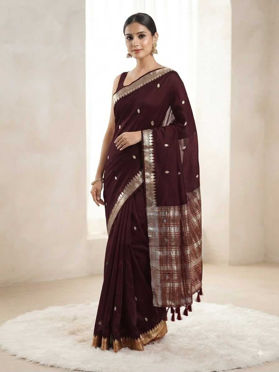 YNF Wholesale Viscose Viscose Saree KESH676 Temple Butta | Surat Manufacturer