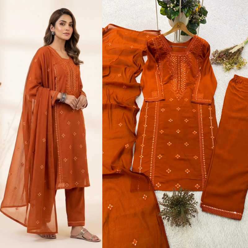 YNF Wholesale Heavy Roman Silk Embroidery Suits  | Surat Manufacturer